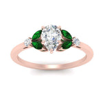 Load image into Gallery viewer, vintage-marquise-and-round-engagement-pear-ring-with-emerald-in-rose-gold-FDENR635PERGEMGRANGLE5-NL-RG.jpg?v=1765948053