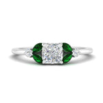Load image into Gallery viewer, vintage-marquise-and-round-engagement-princess-cut-ring-with-emerald-in-white-gold-FDENR635PRRGEMGR-NL-WG_debe2f86-228e-447a-825a-10404685953e.jpg?v=1765948137
