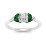 Load image into Gallery viewer, vintage-marquise-and-round-engagement-princess-cut-ring-with-emerald-in-white-gold-FDENR635PRRGEMGRANGLE5-NL-WG.jpg?v=1765948063