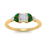 Load image into Gallery viewer, vintage-marquise-and-round-engagement-princess-cut-ring-with-emerald-in-yellow-gold-FDENR635PRRGEMGRANGLE5-NL-YG.jpg?v=1765948063
