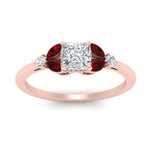 Load image into Gallery viewer, vintage-marquise-and-round-engagement-princess-cut-ring-with-ruby-in-rose-gold-FDENR635PRRGRUDRANGLE5-NL-RG.jpg?v=1765948063