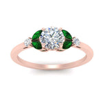 Load image into Gallery viewer, vintage-marquise-and-round-engagement-round-ring-with-emerald-in-rose-gold-FDENR635RORGEMGRANGLE5-NL-RG.jpg?v=1765948084