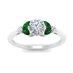 Load image into Gallery viewer, vintage-marquise-and-round-engagement-round-ring-with-emerald-in-white-gold-FDENR635RORGEMGRANGLE5-NL-WG.jpg?v=1765948084