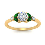 Load image into Gallery viewer, vintage-marquise-and-round-engagement-round-ring-with-emerald-in-yellow-gold-FDENR635RORGEMGRANGLE5-NL-YG_6d168d18-a731-451b-b352-d8eedee8ab3e.jpg?v=1765948149