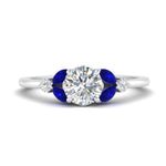 Load image into Gallery viewer, vintage-marquise-and-round-engagement-round-ring-with-sapphire-in-white-gold-FDENR635RORGSABL-NL-WG_c799433d-7aef-4c34-abdd-db5877d671ab.jpg?v=1765948149