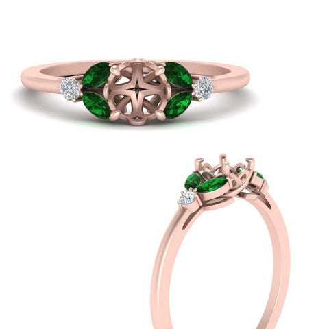 vintage-marquise-and-round-engagement-semi-mount-with-emerald-in-rose-gold-FDENR635SMRGEMGRANGLE3-NL-RG