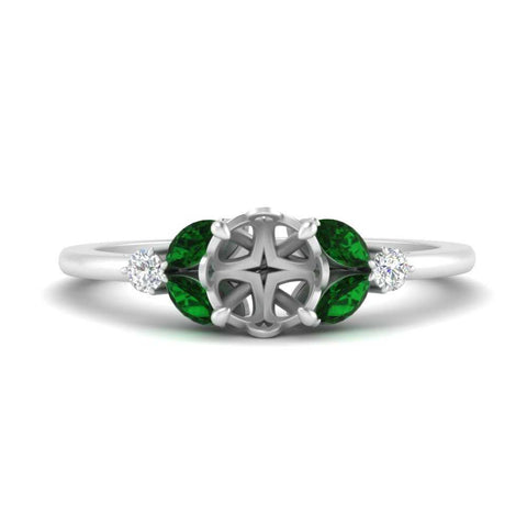 vintage-marquise-and-round-engagement-semi-mount-with-emerald-in-white-gold-FDENR635SMRGEMGR-NL-WG