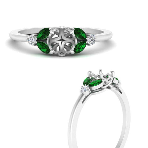 vintage-marquise-and-round-engagement-semi-mount-with-emerald-in-white-gold-FDENR635SMRGEMGRANGLE3-NL-WG