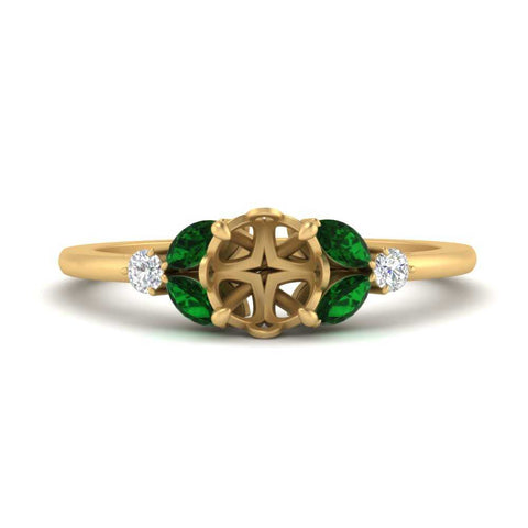 vintage-marquise-and-round-engagement-semi-mount-with-emerald-in-yellow-gold-FDENR635SMRGEMGR-NL-YG