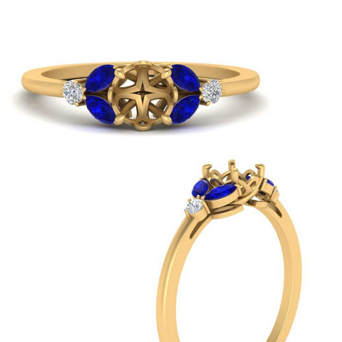 vintage-marquise-and-round-engagement-semi-mount-with-sapphire-in-yellow-gold-FDENR635SMRGSABLANGLE3-NL-YG