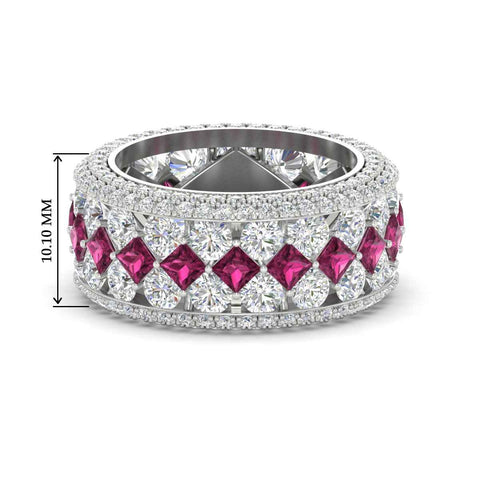 Vintage Princess And Round Anniversary Eternity Band