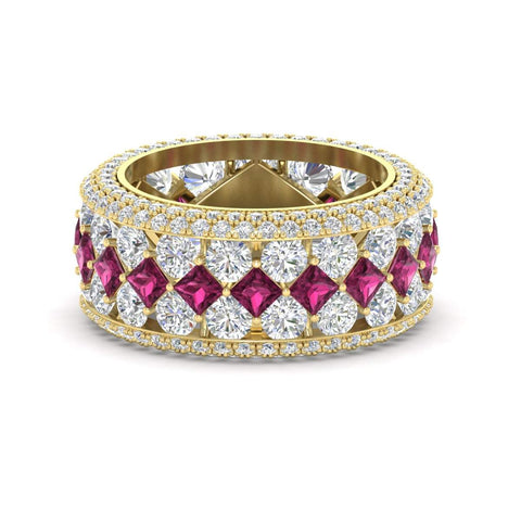 Vintage Princess And Round Anniversary Eternity Band