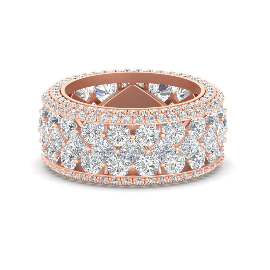 Vintage Princess And Round Anniversary Eternity Band