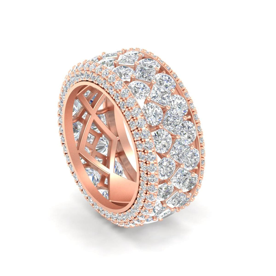 Vintage Princess And Round Anniversary Eternity Band