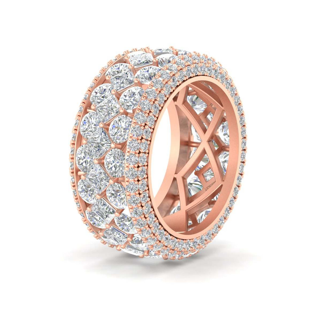 Vintage Princess And Round Anniversary Eternity Band