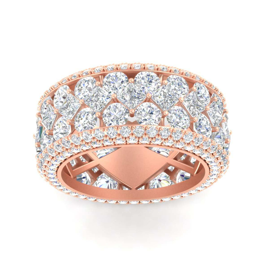 Vintage Princess And Round Anniversary Eternity Band