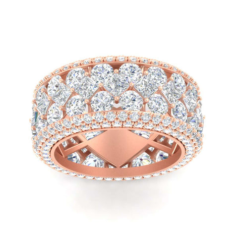Vintage Princess And Round Anniversary Eternity Band