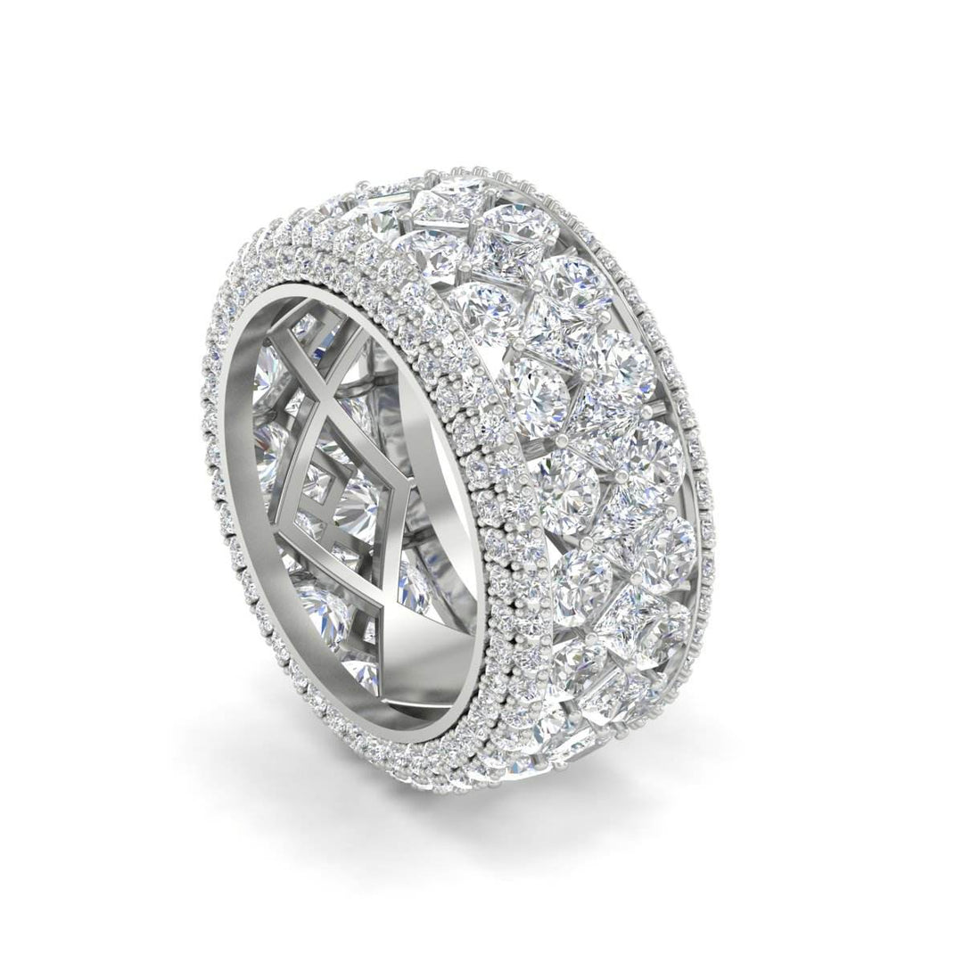 Vintage Princess And Round Anniversary Eternity Band