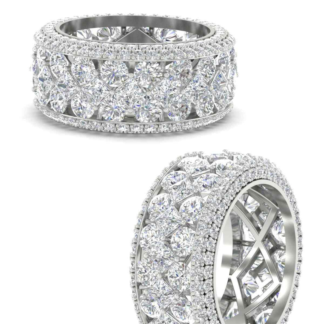 Vintage Princess And Round Anniversary Eternity Band