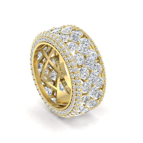 Vintage Princess And Round Anniversary Eternity Band