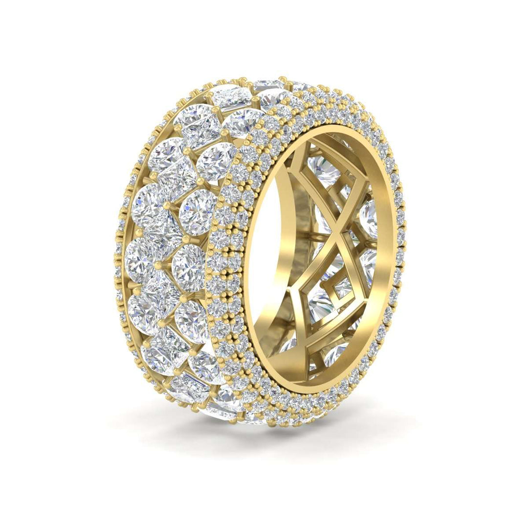 Vintage Princess And Round Anniversary Eternity Band