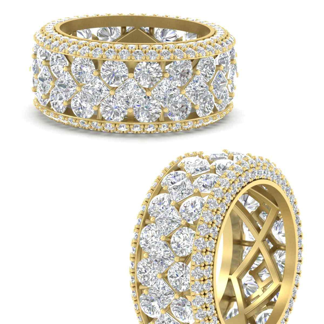 Vintage Princess And Round Anniversary Eternity Band