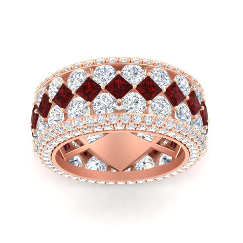 Vintage Princess And Round Anniversary Eternity Band