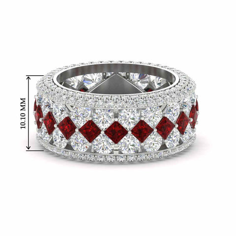 Vintage Princess And Round Anniversary Eternity Band
