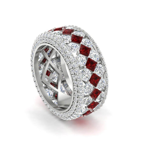 Vintage Princess And Round Anniversary Eternity Band