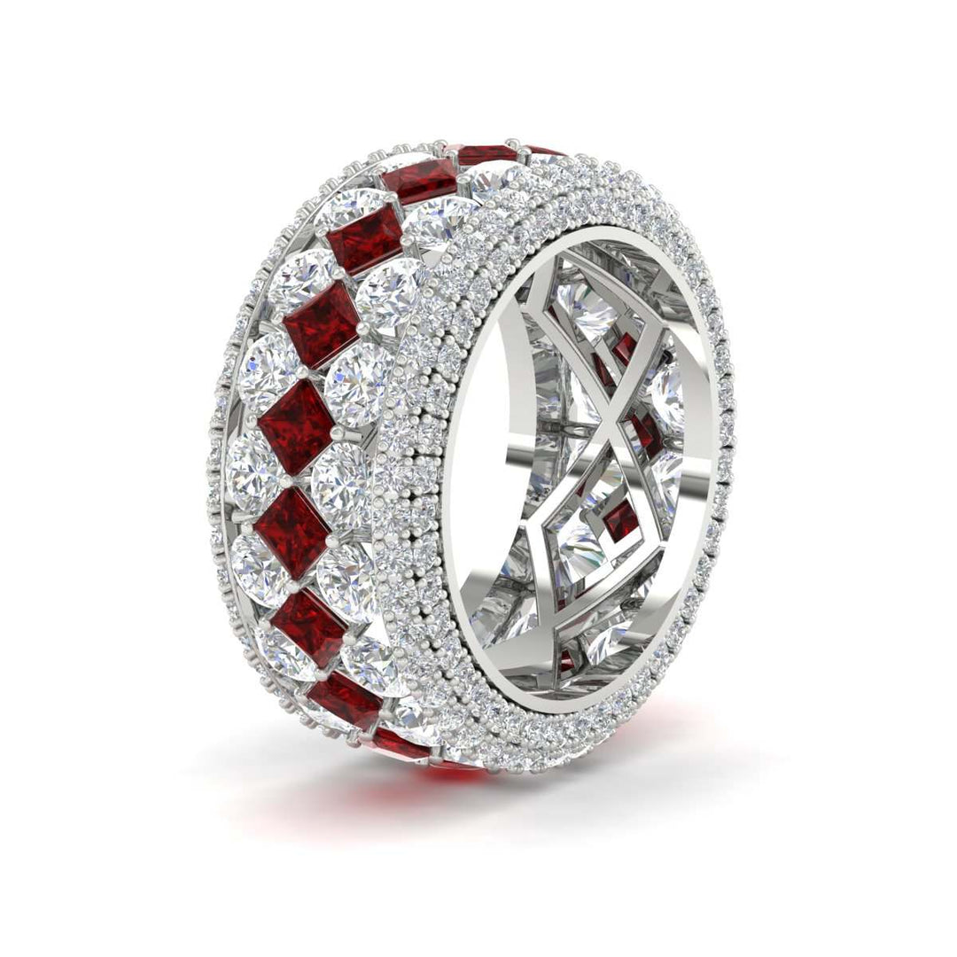 Vintage Princess And Round Anniversary Eternity Band