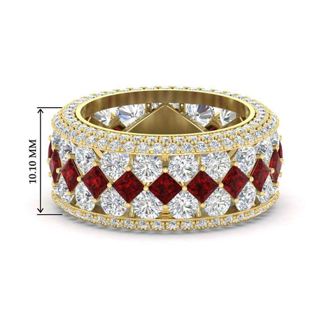 Vintage Princess And Round Anniversary Eternity Band