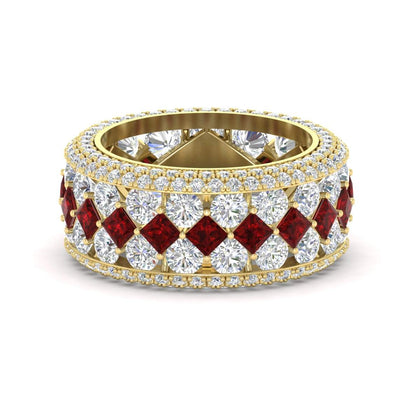 Vintage Princess And Round Anniversary Eternity Band