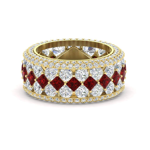 Vintage Princess And Round Anniversary Eternity Band