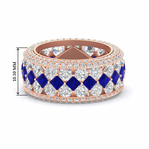 Vintage Princess And Round Anniversary Eternity Band