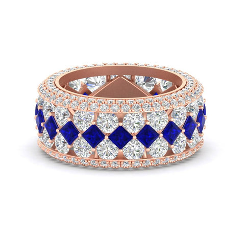 Vintage Princess And Round Anniversary Eternity Band