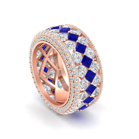 Vintage Princess And Round Anniversary Eternity Band