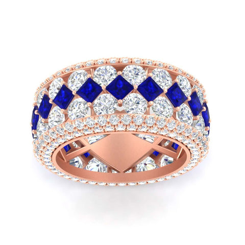 Vintage Princess And Round Anniversary Eternity Band