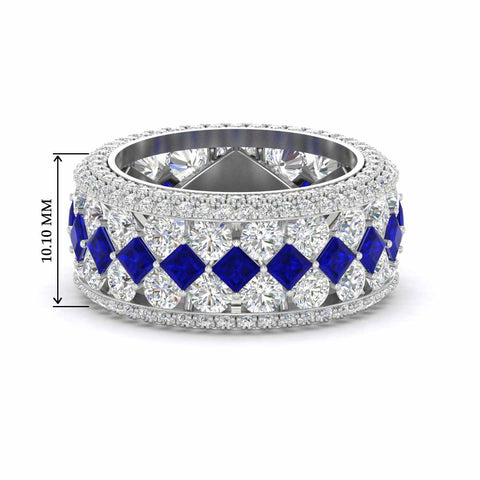 Vintage Princess And Round Anniversary Eternity Band