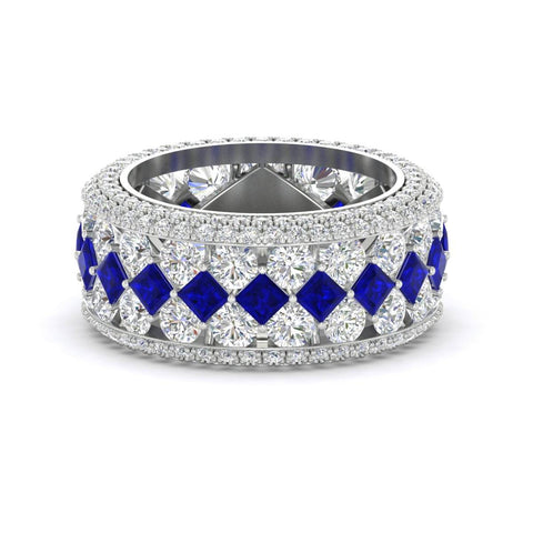 Vintage Princess And Round Anniversary Eternity Band