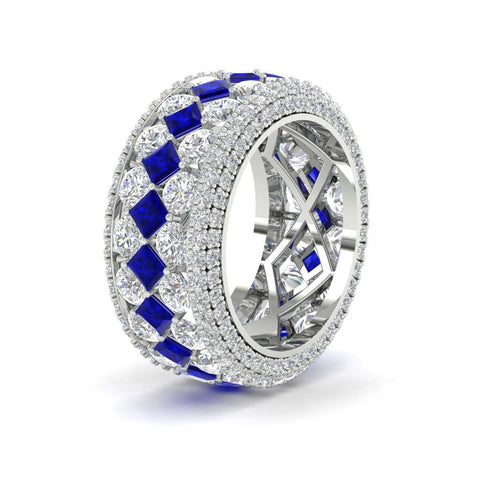 Vintage Princess And Round Anniversary Eternity Band