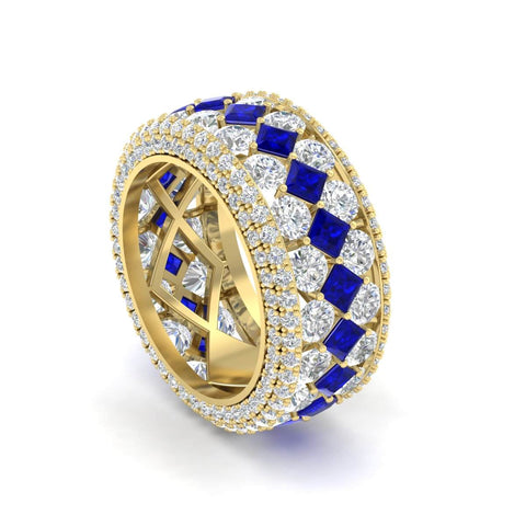 Vintage Princess And Round Anniversary Eternity Band