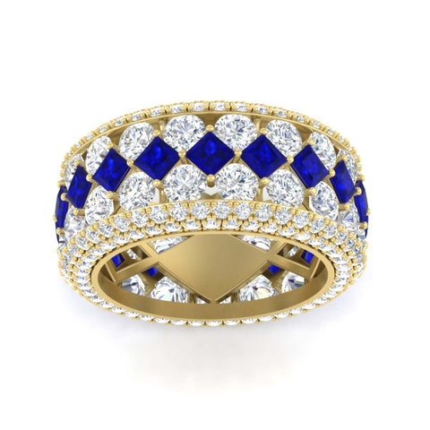 Vintage Princess And Round Anniversary Eternity Band