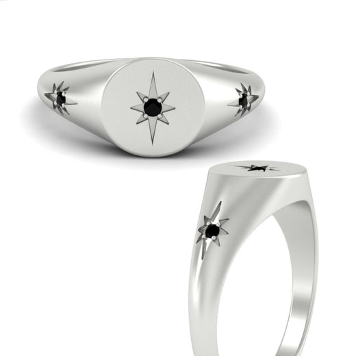 Vintage Starburst Signet Ring
