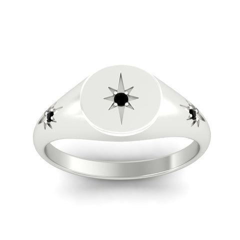 Vintage Starburst Signet Ring
