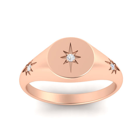 Vintage Starburst Signet Ring