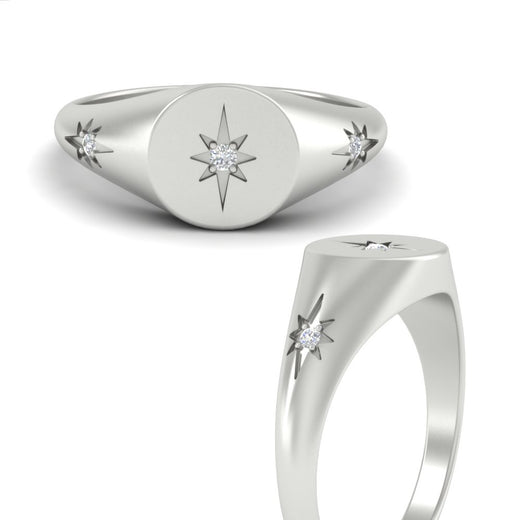 Vintage Starburst Signet Ring
