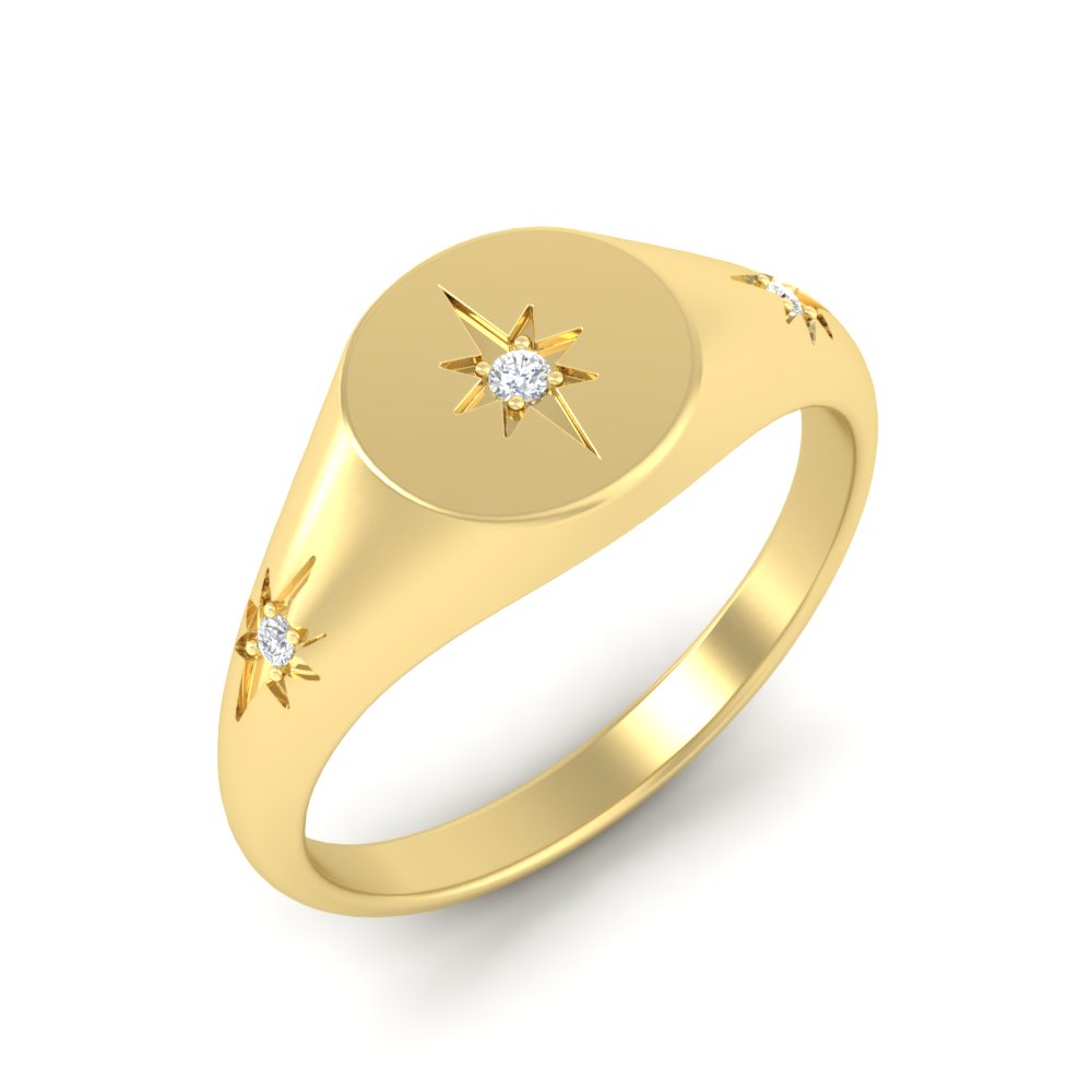 Vintage Starburst Signet Ring