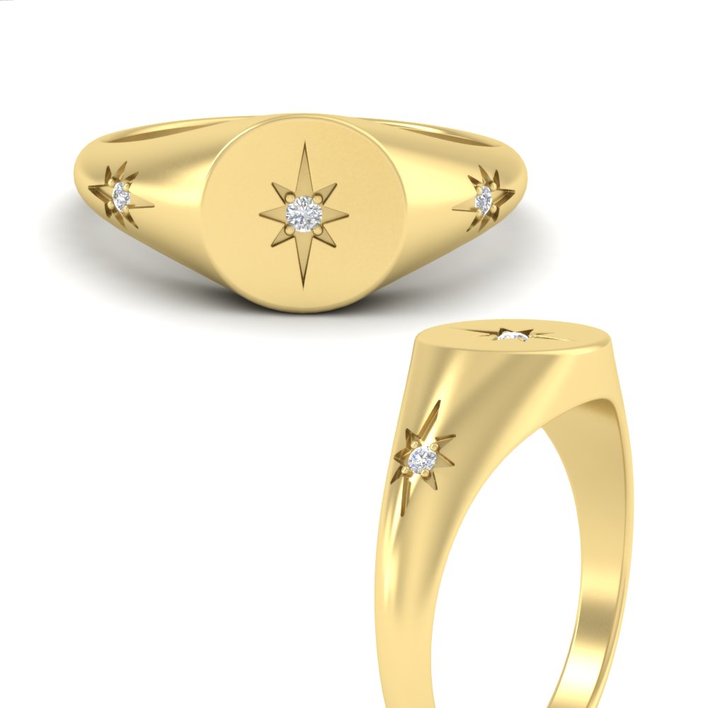 Vintage Starburst Signet Ring