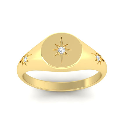 Vintage Starburst Signet Ring