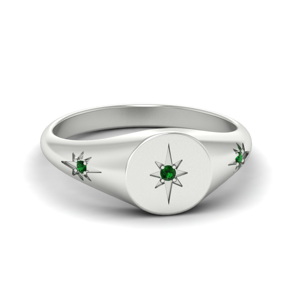 Vintage Starburst Signet Ring